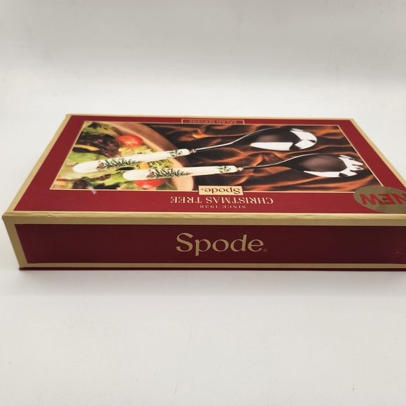 Spode Christmas Tree Salad Servers New In Box Great Hostess Gift - Picture 5 of 6